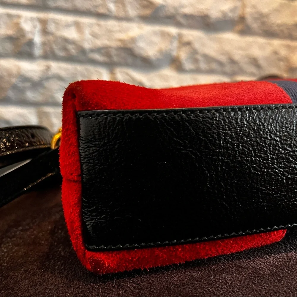Gucci Vintage Red Suede β Small Ophidia Dome Crossbody Bag - Picture 9 of 17
